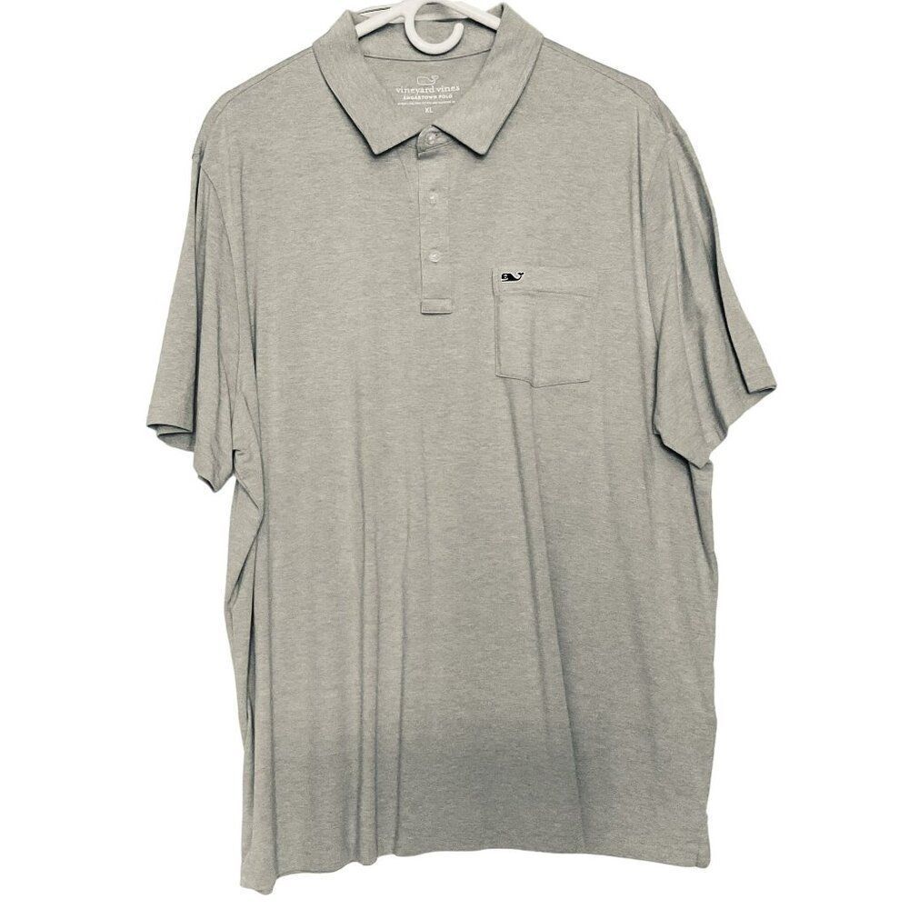Vineyard Vines Edgartown Polo Shirt XL Pima Cotton Blend Gray Men's